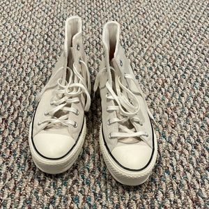 Platform Off White/Grayish high top converse 9.5 WOMENS